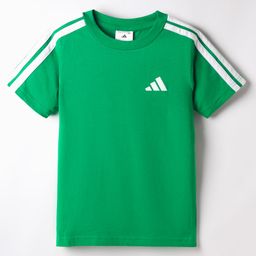 ADIDAS KIDS Cotton Knit Half Sleeves T-Shirt with Tape Detailing - Green-picture-1