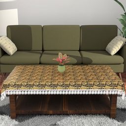 Aura Black Floral Plastic 4-Seater Table Cover-image-38