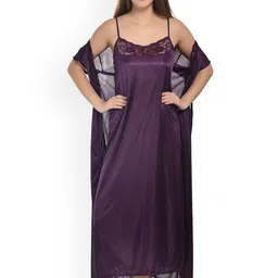 new blue eyes 6-Piece Satin Nightdress with Lingerie Set-image-45