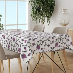 Trance Home Linen Mauve Cotton 6-Seater Table Cover-1