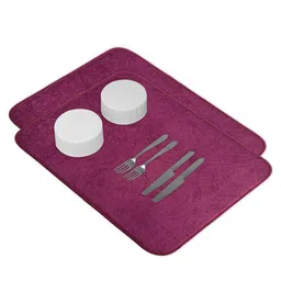 Kuber Industries 2-Pcs Maroon Non Slip Dish Drying Mats-29