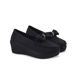 Stylestry Women Solid Bows Mid-Top Loafers-19