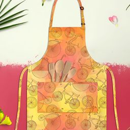 ArtzFolio Yellow & Orange Printed Pure Cotton Apron-7