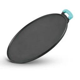 Bergner Black Eco Cast Iron Flat Multi Tawa with One Sided Handle & Silicone Sleeve (30cm/12")-45