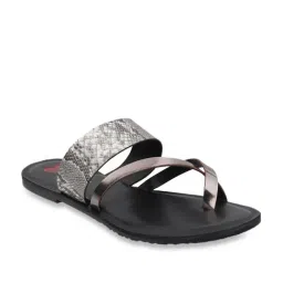 Metro Gun Metal Cross Strap Sandals-image-14