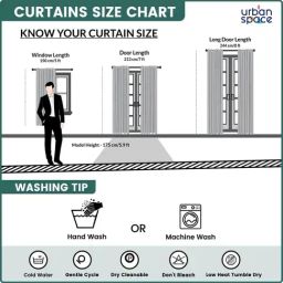 Urban Space Multicolor Polyester Printed Window Curtain with Eyelets & Tieback - Set of 2 (5 ft) image 5
