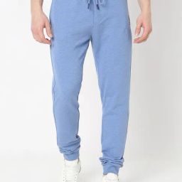 UnderJeans by Spykar Blue Melange Regular Fit Lounge Pants-picture-23