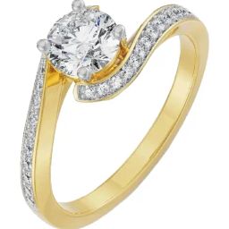 Emori 14k Yellow Gold & Diamond Esther Solitaire Twisted Ring-image-68
