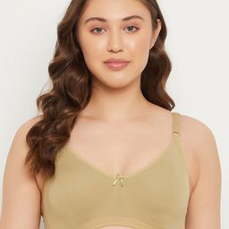 Clovia Olive Green Full Coverage Cotton T-shirt Bra With All Day Comfort-image-55