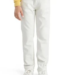 Rare Ones Boys White Cotton Blend Solid Jeans-image-29
