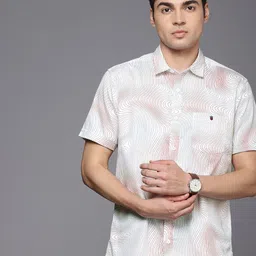 Louis Philippe Jeans Pure Cotton Slim Fit Opaque Printed Casual Shirt-image-35