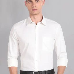 AD by Arvind White Regular Fit Textured Shirt-picture-5