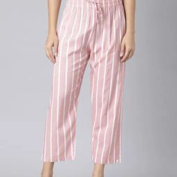 TWIN BIRDS Pink Striped Pants-image-3