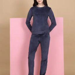 Sweet Dreams Navy Blue Regular Fit Embroidery Tracksuit-image-20