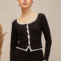 STREET 9 Women Ribbed Long Sleeves Cotton Crop Top-picture-5