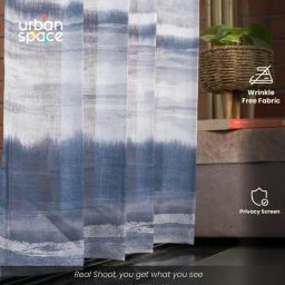 Urban Space Multicolor Polyester Printed Window Curtain with Eyelets & Tieback - Set of 2 (5 ft) image 3