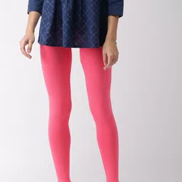Go Colors Women Pink Solid Ankle Length Leggings-image-99