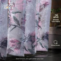Urban Space Multicolor Polyester Printed Long Door Curtain with Eyelets & Tiebacks - Set of 2 (8 ft) image 3