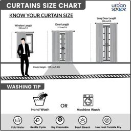 Urban Space Multicolor Polyester Printed Long Door Curtain with Eyelets & Tiebacks - Set of 2 (8 ft) image 5