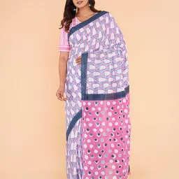 ShivanyaHandicrafts Printed Pure Cotton Block Print Saree-4
