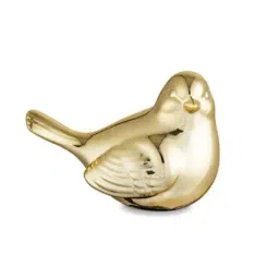 Chumbak Bird Golden Porcelain Decorative Figurine - Set of 1-35