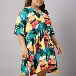 Secrets By ZeroKaata Multicolored Printed Kaftan image 5