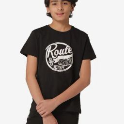 Red Tape Kids Black Printed T-Shirt-image-97