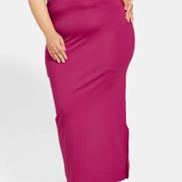 Secrets By ZeroKaata Pink Plain Saree Shapewear-image-34