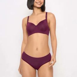 Clovia Purple Regular Fit Bra Panty Set-picture-14