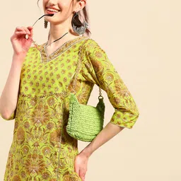 Sangria Floral Printed Gotta Patti Pure Cotton Kurta with Palazzos-image-62
