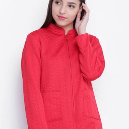AURELIA Women Red Self-Design Tailored Jacket-25