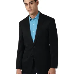 Peter England Black Full Sleeves Notched Lapel Blazer-46