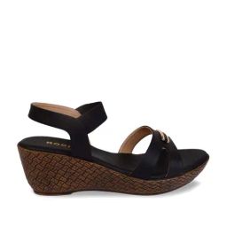 Rocia by Regal Women's Black Back Strap Sandals-image-25