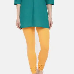 Dollar Missy Light Orange Cotton Leggings-picture-10