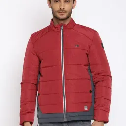 Lee Red & Grey Colour-Block Quilted Jacket-image-18