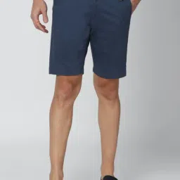 Peter England Navy Cotton Regular Fit Shorts-picture-29