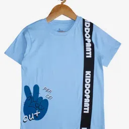 Kiddopanti Boys Light Blue Printed T-Shirt-image-98