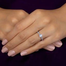 Ornate Jewels 925 Silver 1 Carat American Diamond Ring Valentines Day Jewellery for Women & Girls-image-20