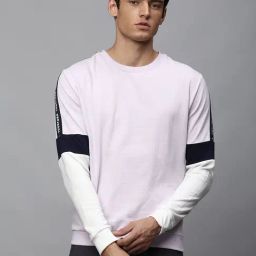 High Star Light Purple Round Neck Sweatshirt-image-44