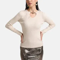 Kazo Beige Cotton Pullover-image-53