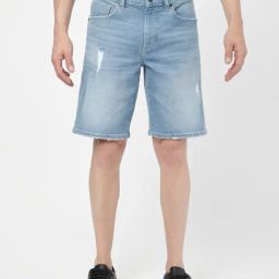 Passion Light Blue Regular Fit Denim Shorts-image-34