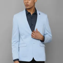 Allen Solly Blue Cotton Slim Fit Blazer-picture-32