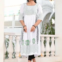 Indi Inside White Printed A Line Kurta-image-31