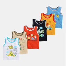 OHMS Boys Pack of 6 Cotton Printed Slim Fit Round Neck T-shirt-image-12