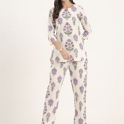 BAESD Printed Pure Cotton Tunic With Trousers Co-Ords-image-45