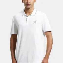 Jockey 3911 White Super Combed Cotton Rich Half Sleeves Polo T-Shirt (Logo Design May Vary)-image-59