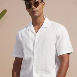 LOCOMOTIVE Mocklino Textured Cuban Collar Relaxed Fit Dobby Cotton Shirt-picture-9