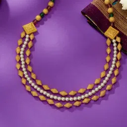 P.N.Gadgil Jewellers 22 Karat (916) BSI Hallmarked Yellow Gold Triple Strand Thushi Necklace-image-37