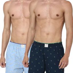 Simon Carter London Navy Printed Regular Fit Boxers - Pack of 2-image-18