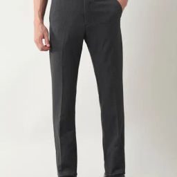 Arrow Grey Regular Fit Self Pattern Trousers-8
